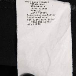 Pre Owned Armani Collezioni Black Crepe Wool Straight Leg Trousers L