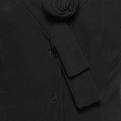 Pre Owned Armani Collezioni Black Silk Crepe Skirt Suit S