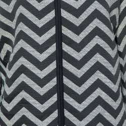 Pre Owned Armani Collezioni Black Zig Zag pattern Zip Front Jacket L