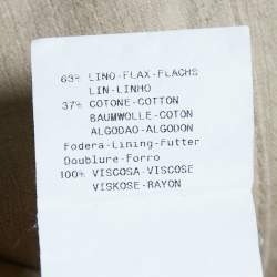 مملوكة مسبقًا Armani Collezioni Beige Linen & Cotton Belted Short Coat L