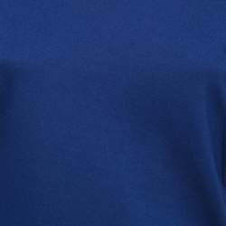 Pre Owned Armani Collezioni Blue Knit Braid Detail Midi Dress M