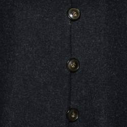 مملوكة مسبقًا Armani Collezioni Grey Wool & Cashmere Button Front Coat M