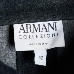 مملوكة مسبقًا Armani Collezioni Grey Wool & Cashmere Button Front Coat M