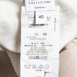 مملوكة مسبقًا Armani Collezioni Beige Jacquard Pencil Skirt S