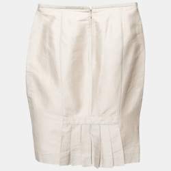 مملوكة مسبقًا Armani Collezioni Beige Jacquard Pencil Skirt S