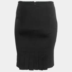 Pre Owned Armani Collezioni Black Crepe Knee Length Skirt S