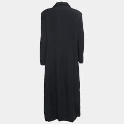 مملوكة مسبقًا Armani Collezioni Vintage Black Wool Buttoned Long Overcoat L