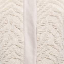 Pre Owned Armani Collezioni Beige Textured Knit Roundneck Jacket L