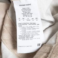 Pre Owned Armani Collezioni Beige Textured Knit Roundneck Jacket L