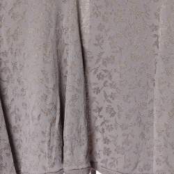 Pre Owned Armani Collezioni Light Lavender Floral Jacquard Knit Tie Front Shrug L