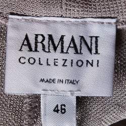 Pre Owned Armani Collezioni Light Lavender Floral Jacquard Knit Tie Front Shrug L