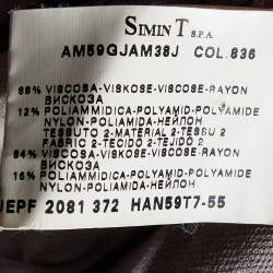 Pre Owned Armani Collezioni Light Lavender Floral Jacquard Knit Tie Front Shrug L