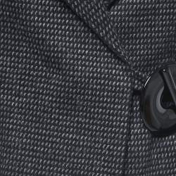 مملوكة مسبقًا Armani Collezioni Charcoal Grey Patterned Wool Blend Blazer M