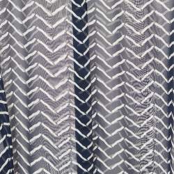 Pre Owned Armani Collezioni Navy Blue Printed Silk Blend Shirt L