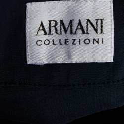 Pre Owned Armani Collezioni Navy Blue Cotton Collarless Shirt XL