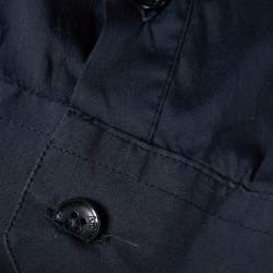 Pre Owned Armani Collezioni Navy Blue Cotton Collarless Shirt XL
