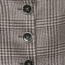 Pre Owned Armani Collezioni Grey Checked Wool Blend Blazer S