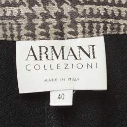 Pre Owned Armani Collezioni Grey Checked Wool Blend Blazer S