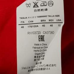 Pre Owned Armani Collezioni Red Knit Skirt and Blazer Set L