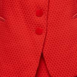 Pre Owned Armani Collezioni Red Knit Skirt and Blazer Set L