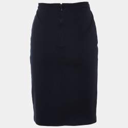Pre Owned Armani Collezioni Black Knit Pencil Skirt M
