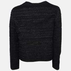 مملوكة مسبقًا Armani Collezioni Black Tweed Button Front Jacket S