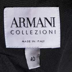 مملوكة مسبقًا Armani Collezioni Black Tweed Button Front Jacket S
