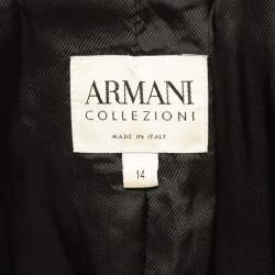 Pre Owned Armani Collezioni Black Gabardine Single Breasted Blazer XL