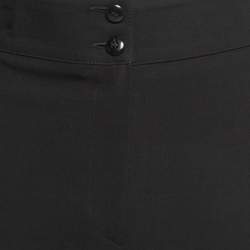 Armani Collezioni Black Gabardine Buttoned Formal Trousers XL