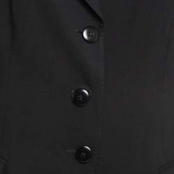 مملوكة مسبقًا Armani Collezioni Black Gabardine Single Breasted Formal Blazer XL