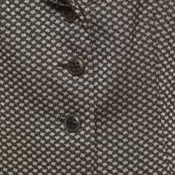 Pre Owned بليزر أرماني كوليزوني جاكار بني فينتدج بزر واحد مقاس كبير جدًا