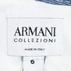 Pre Owned Armani Collezioni White Floral Chiffon Jacquard Sleeveless Top M
