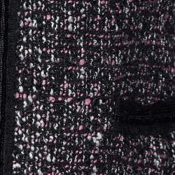 Pre Owned Armani Collezioni Black Tweed Button Front Jacket L