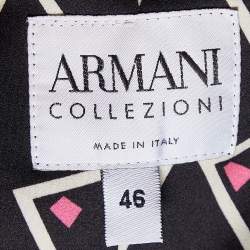 Pre Owned Armani Collezioni Black Tweed Button Front Jacket L