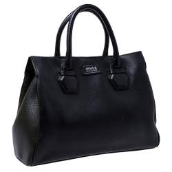 مملوكة مسبقًا حقيبة يد أرماني كوليزي�وني جلد سوداء