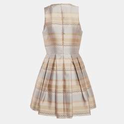 مملوكة مسبقًا فستان أرماني إ كستشينج ميني كريب مخطط بيج مقاس متوسط