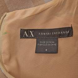 مملوكة مسبقًا فستان أرماني إكستشينج ميني كريب مخطط بيج مقاس متوسط