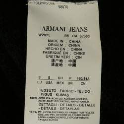 Armani Jeans Black Rabbit Fur Trim Knit Poncho S