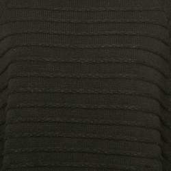 Armani Jeans Black Rabbit Fur Trim Knit Poncho S