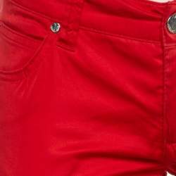 Pre Owned Armani Jeans Red Cotton Slim Fit Pants M/Waist 32"