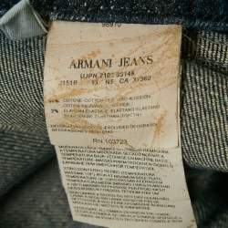 Pre Owned بنطلون جينز أرماني جينز كحلي مغسول مستقيم الساق مقاس متوسط - الخصر 34"