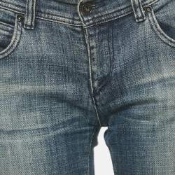 Pre Owned بنطلون جينز أرماني جينز كحلي مغسول مستقيم الساق مقاس متوسط - الخصر 34"