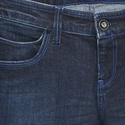 Pre Owned Armani Jeans Navy Blue Faded Denim Skinny Fit J40 Jeans S Waist 27"