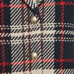 Armani Jeans Navy Blue/Multicolor Tweed Button Front Jacket M