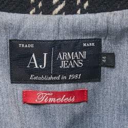 Armani Jeans Navy Blue/Multicolor Tweed Button Front Jacket M