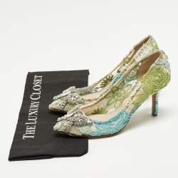 Pre Owned حذاء كعب عالي أرونا سيث كاروصل دانتيل وشبكة متعدد الألوان مقاس 38