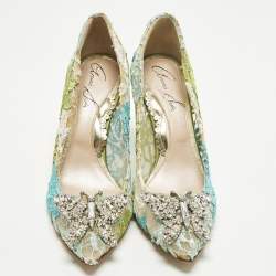 Pre Owned حذاء كعب عالي أرونا سيث كاروصل دانتيل وشبكة متعدد الألوان مقاس 38