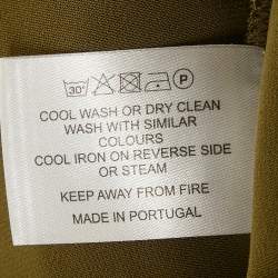 Pre Owned Asceno Olive Green Crepe Sleeveless Long Dress XS