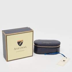 Aspinal Of London Midnight Blue Lizard Handbag Tidy All Case