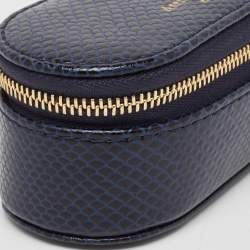 Aspinal Of London Midnight Blue Lizard Handbag Tidy All Case